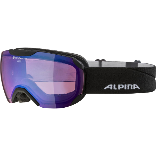 Маска горнолыжная Alpina Pheos S QV black matt линза mirror blue
